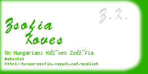 zsofia koves business card